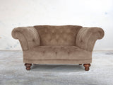 Oskar Chesterfield Chair In Mocha Vintage Velvet