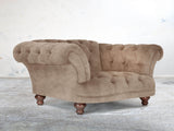 Oskar Chesterfield Chair In Mocha Vintage Velvet
