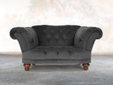 Oskar Chesterfield Chair In Nickel Lush Velvet