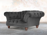 Oskar Chesterfield Chair In Nickel Lush Velvet