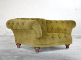 Oskar Chesterfield Chair In Olive Vintage Velvet