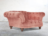 Oskar Chesterfield Chair In Pink Blush Vintage Velvet