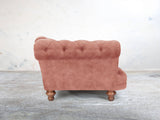 Oskar Chesterfield Chair In Pink Blush Vintage Velvet