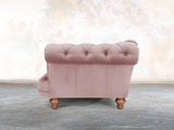 Oskar Chesterfield Chair In Pink Lush Velvet
