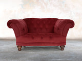 Oskar Chesterfield Chair In Red Lush Velvet