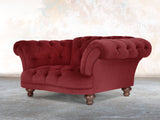 Oskar Chesterfield Chair In Red Lush Velvet