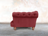 Oskar Chesterfield Chair In Red Lush Velvet