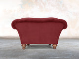 Oskar Chesterfield Chair In Red Lush Velvet
