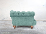 Oskar Chesterfield Chair In Summer Mist Vintage Velvet