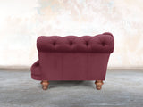 Oskar Chesterfield Chair In Wine Lush Velvet