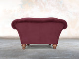 Oskar Chesterfield Chair In Wine Lush Velvet