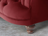 Oskar Chesterfield Snuggler In Red Lush Velvet