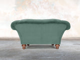 Oskar Chesterfield Snuggler In Aqua Lush Velvet