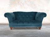 Oskar Chesterfield Snuggler In Blue Lush Velvet