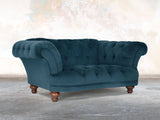 Oskar Chesterfield Snuggler In Blue Lush Velvet