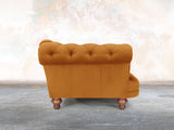 Oskar Chesterfield Snuggler In Burnt Orange Lush Velvet