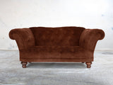 Oskar Chesterfield Snuggler In Burnt Umber Vintage Velvet