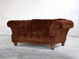 Oskar Chesterfield Snuggler In Burnt Umber Vintage Velvet