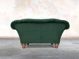 Oskar Chesterfield Snuggler In Dark Green Lush Velvet