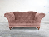 Oskar Chesterfield Snuggler In Dusky Pink Vintage Velvet
