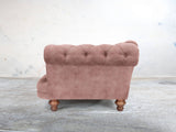Oskar Chesterfield Snuggler In Dusky Pink Vintage Velvet