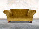 Oskar Chesterfield Snuggler In Golden Lush Velvet
