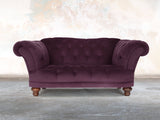 Oskar Chesterfield Snuggler In Grape Lush Velvet