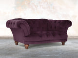 Oskar Chesterfield Snuggler In Grape Lush Velvet