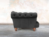 Oskar Chesterfield Snuggler In Jet Black Lush Velvet
