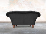 Oskar Chesterfield Snuggler In Jet Black Lush Velvet