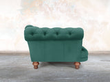 Oskar Chesterfield Snuggler In Kingfisher Lush Velvet