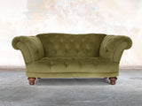 Oskar Chesterfield Snuggler In Moss Lush Velvet