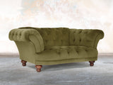 Oskar Chesterfield Snuggler In Moss Lush Velvet