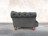 Oskar Chesterfield Snuggler In Nickel Lush Velvet