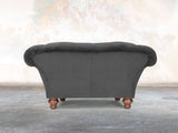 Oskar Chesterfield Snuggler In Nickel Lush Velvet
