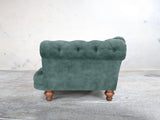 Oskar Chesterfield Snuggler In Ocean Storm Vintage Velvet