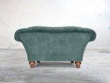 Oskar Chesterfield Snuggler In Ocean Storm Vintage Velvet