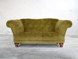 Oskar Chesterfield Snuggler In Olive Vintage Velvet