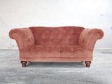 Oskar Chesterfield Snuggler In Pink Blush Vintage Velvet