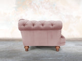 Oskar Chesterfield Snuggler In Pink Lush Velvet