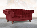 Oskar Chesterfield Snuggler In Red Lush Velvet