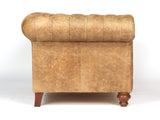 Peggy Snug 2 Seat Chesterfield Sofa In Tan Vintage Leather (Ex-Display)