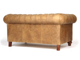 Peggy Snug 2 Seat Chesterfield Sofa In Tan Vintage Leather (Ex-Display)