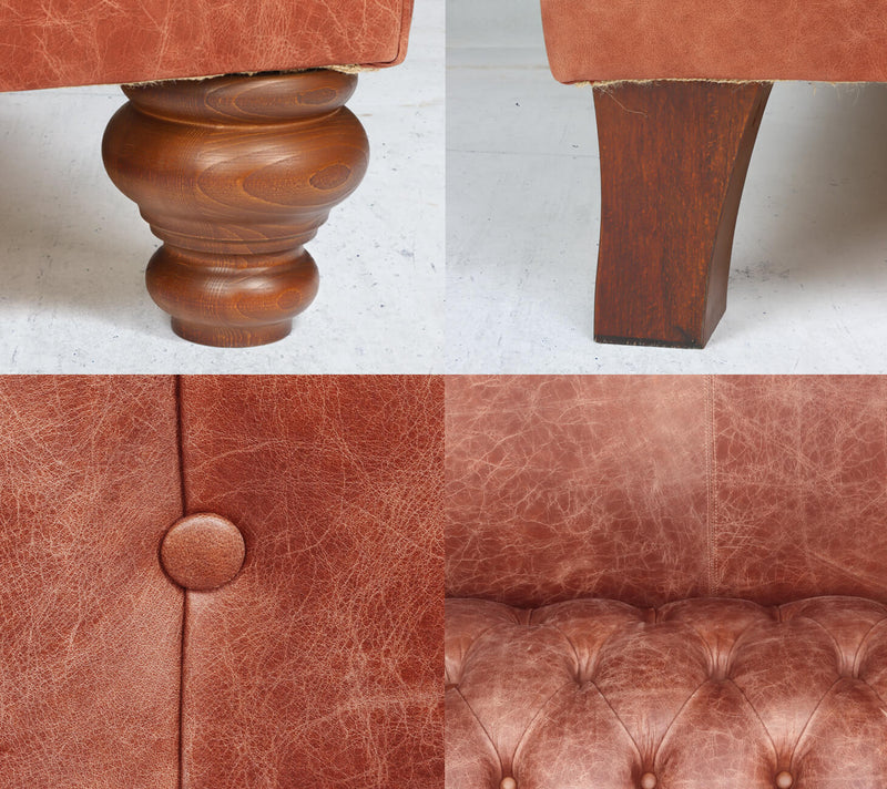 Peggy Chesterfield Sofa Details Bronze Vintage Leather