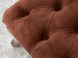Queen Anne Footstool In Burnt Umber Vintage Velvet