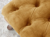 Queen Anne Footstool In Gold Vintage Velvet