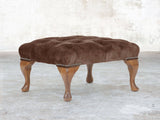 Queen Anne Footstool In Hickory Vintage Velvet