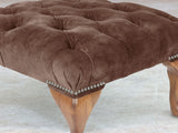 Queen Anne Footstool In Hickory Vintage Velvet