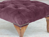 Queen Anne Footstool In Imperial Vintage Velvet