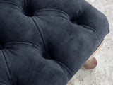 Queen Anne Footstool In Indigo Vintage Velvet